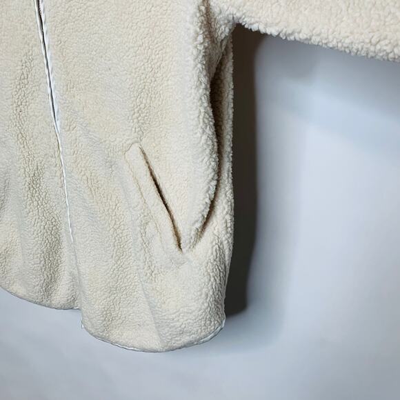 Express Cream Sherpa Fuzzy Fleece Teddy Zip Up Jacket Sz XS - Picture 8 of 8